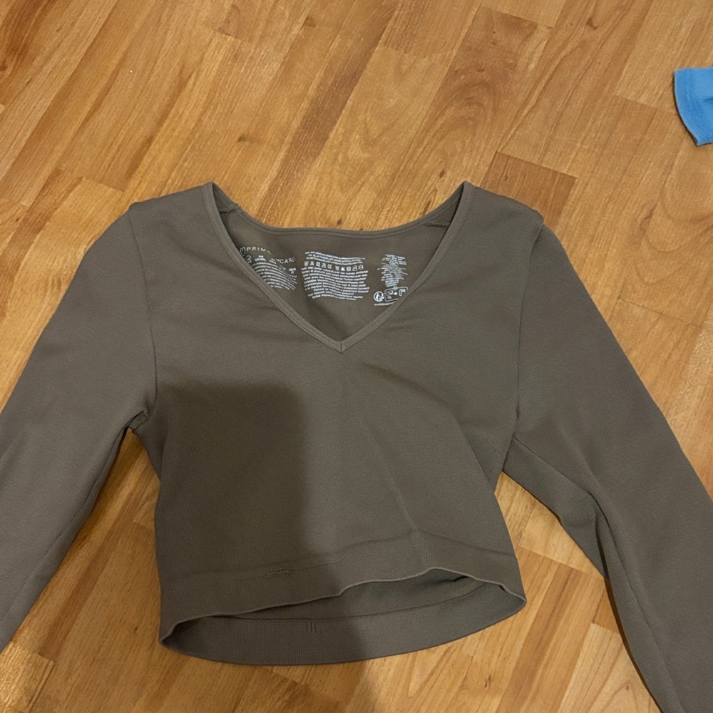 Primark V-Neck Crop Top - Brown